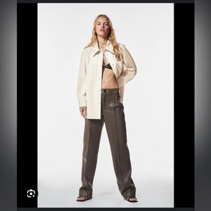 Zara brown faux leather pants 👖